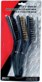 3 PC 9 BRUSH SET - PLASTIC; ST
