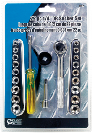 22 PC 1/4 DR SOCKET SET