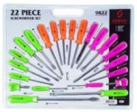 SCREWDRIVER SET 22 PC. FLUORES