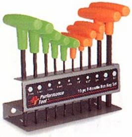 10 PC T-HANDLE COMB HEX KEY SE