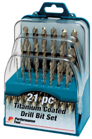 21PC TITANIUM COATED DRILL BIT